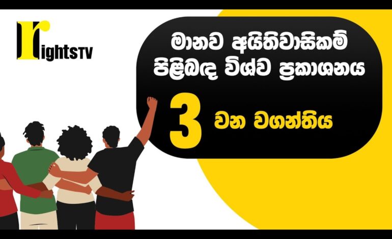 මානව අයිතිවාසිකම් පිළිබඳ විශ්ව ප්‍රකාශනය – 3 වන වගන්තිය