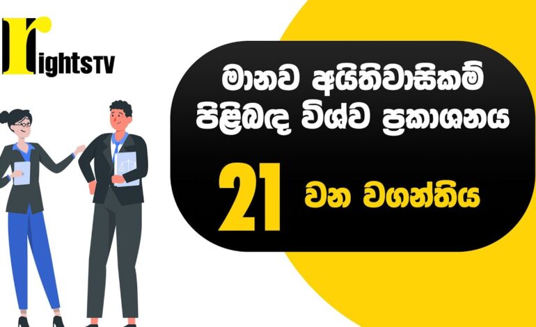 මානව අයිතිවාසිකම් පිළිබඳ විශ්ව ප්‍රකාශනය – 21 වන වගන්තිය