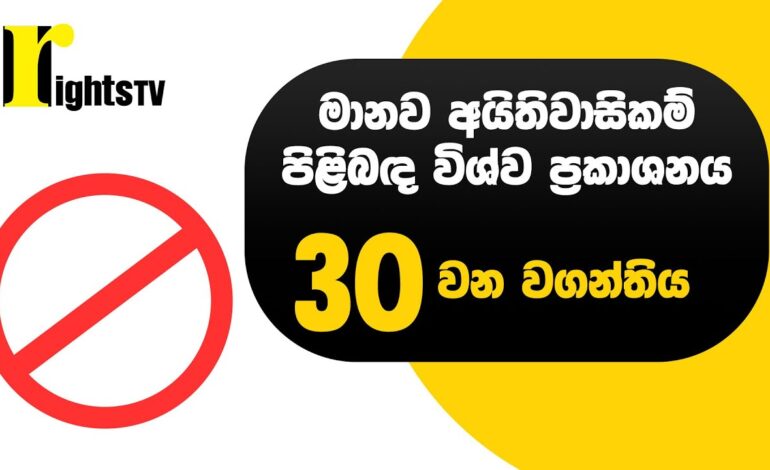 මානව අයිතිවාසිකම් පිළිබඳ විශ්ව ප්‍රකාශනය – 30 වන වගන්තිය