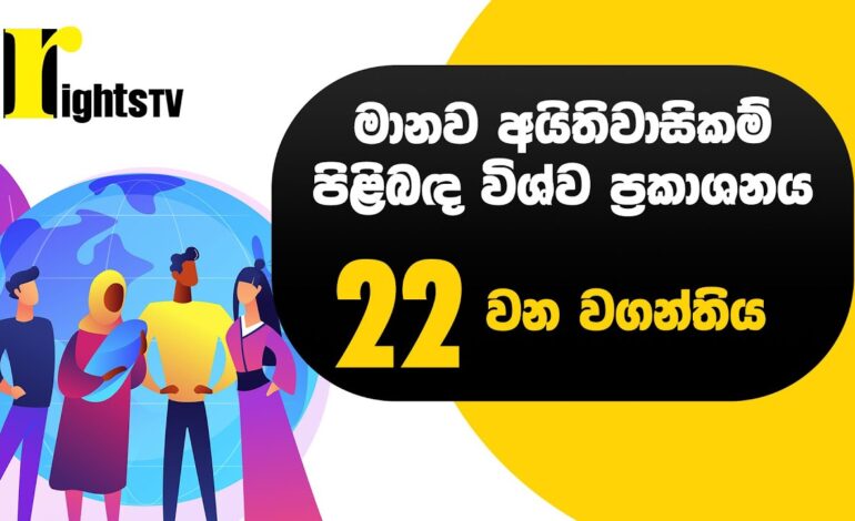 මානව අයිතිවාසිකම් පිළිබඳ විශ්ව ප්‍රකාශනය – 22 වන වගන්තිය