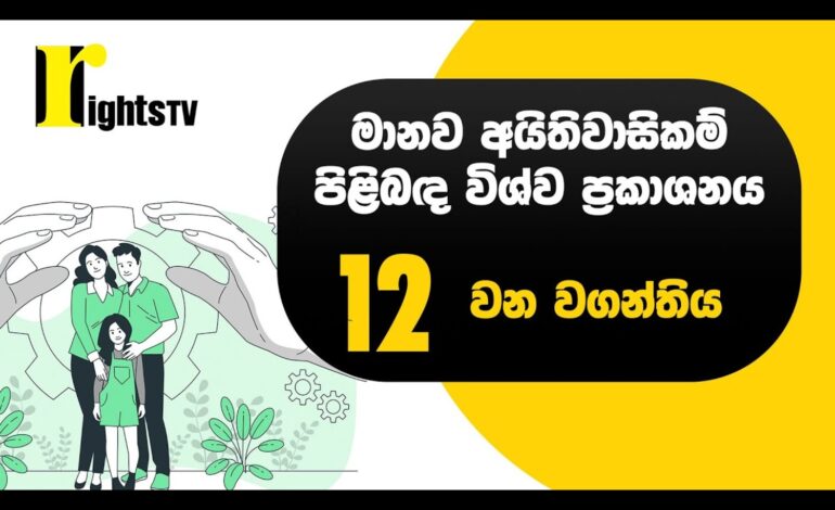 මානව අයිතිවාසිකම් පිළිබඳ විශ්ව ප්‍රකාශනය – 12 වන වගන්තිය