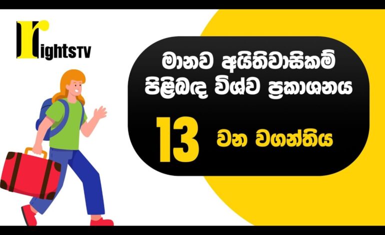 මානව අයිතිවාසිකම් පිළිබඳ විශ්ව ප්‍රකාශනය – 13 වන වගන්තිය